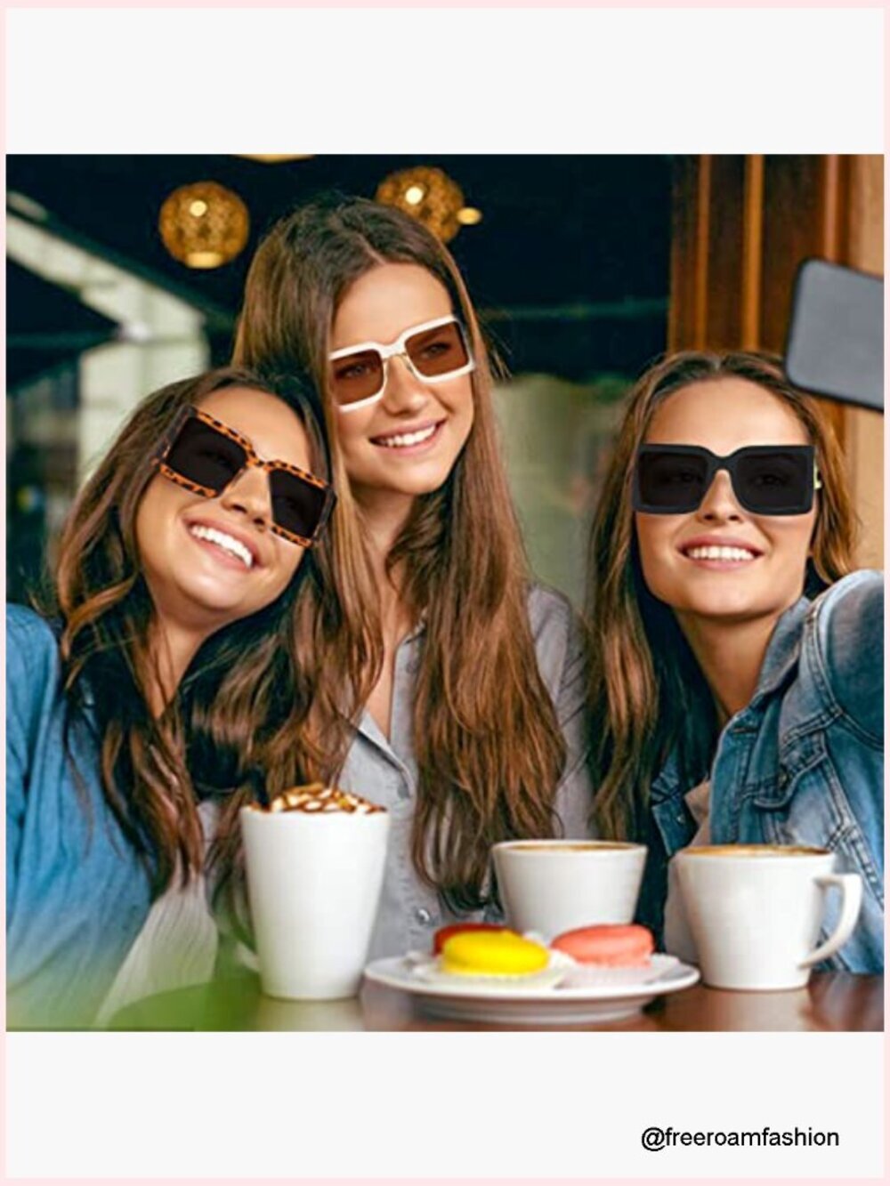 3pk Oversized Square Sunglasses UV Protection Trendy Bulk - Picture 6 of 7